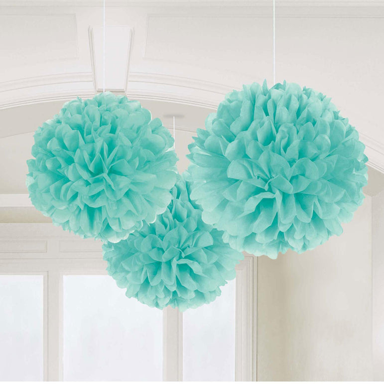 Robin's Egg Fluffy Decorations Tissue Paper 3pcs Decorations - Party Centre