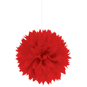 Apple Red  Fluffy Paper Decoration 3pcs Decorations - Party Centre - Party Centre