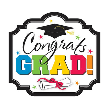 Graduation Multicolor Cutout 15in Decorations - Party Centre - Party Centre