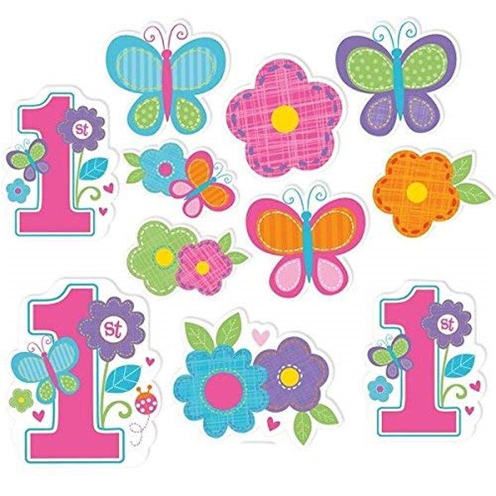 Sweet Birthday Girl Cutouts 12pcs Decorations - Party Centre - Party Centre