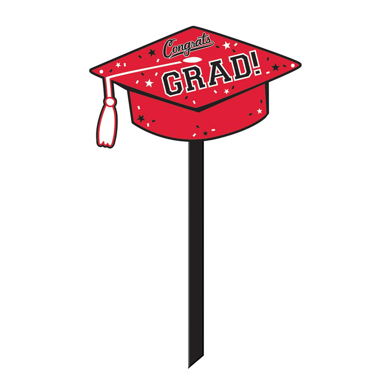 School Colors - White Graduation Yard Sign Decorations - Party Centre