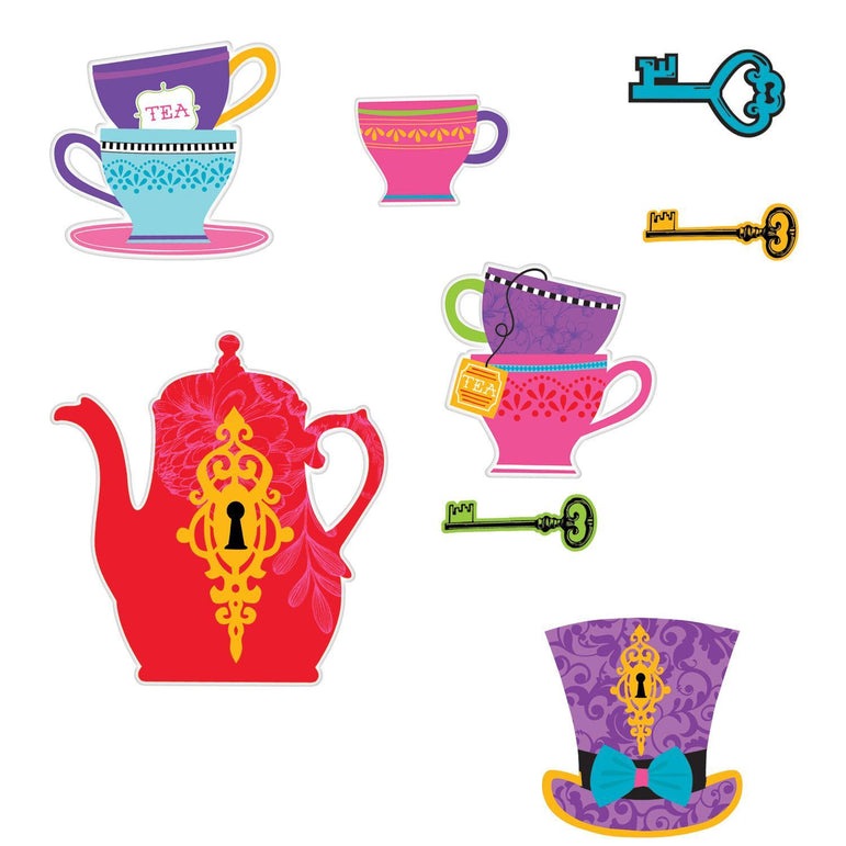 Mad Tea Party  Mega Value Assorted Cutouts Decorations - Party Centre