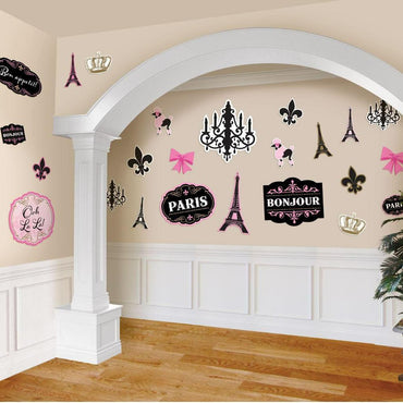 A Day In Paris Mega Value Card Cutouts Decorations - Party Centre - Party Centre
