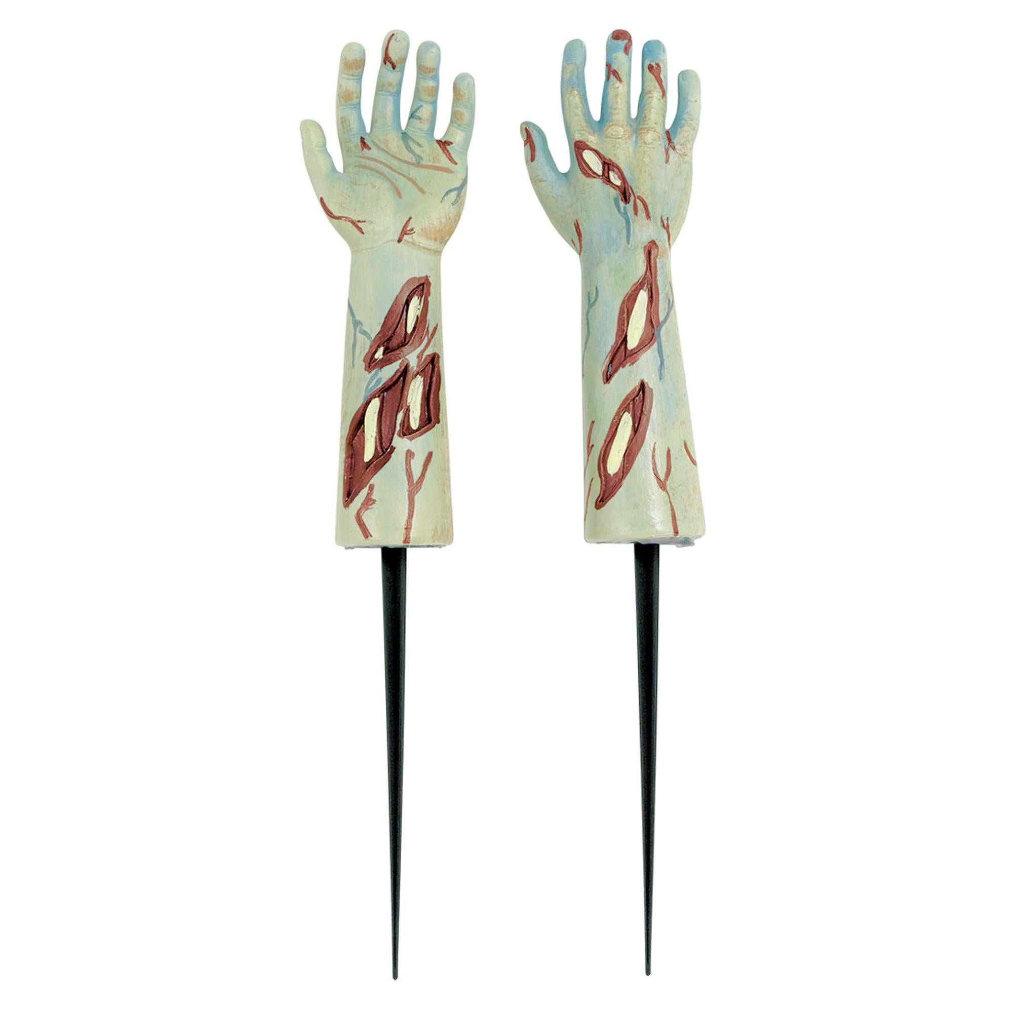 Zombies Hands Garden Stakes 24in, 2pcs Decorations - Party Centre - Party Centre