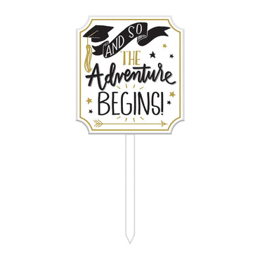 The Adventure Begins Grad Lawn Sign Decorations - Party Centre - Party Centre