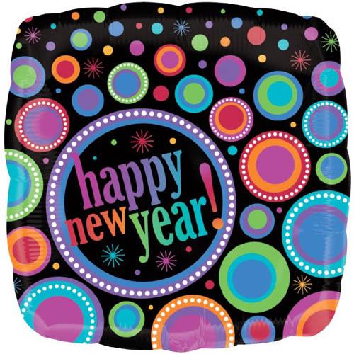 Ring In The New Year 18in Square Foil Balloon Balloons & Streamers - Party Centre - Party Centre