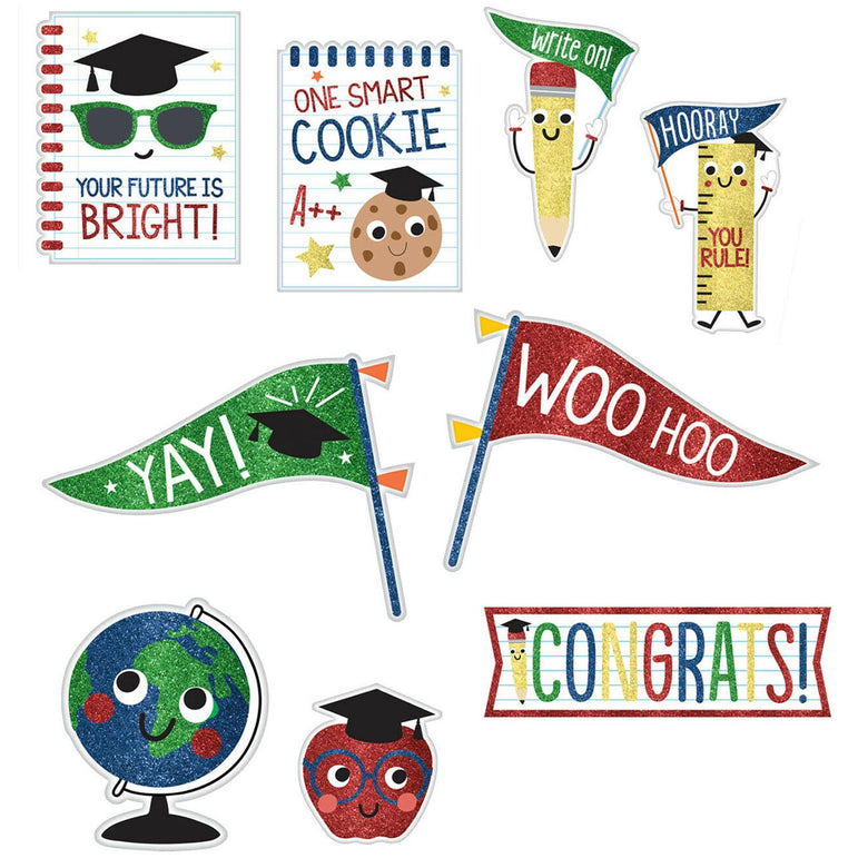 Future Dreams Glitter Cutouts 9pcs Decorations - Party Centre