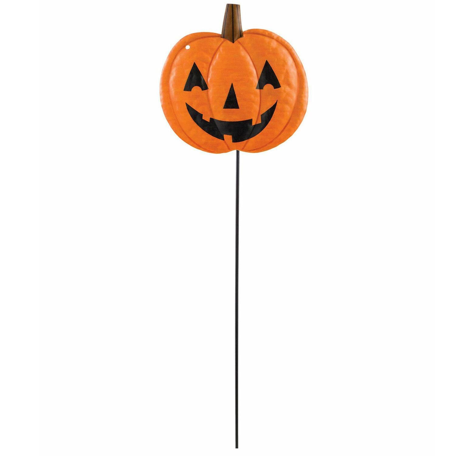 Friendly Pumpkin Metal Yard Stake 22.75in Decorations - Party Centre - Party Centre