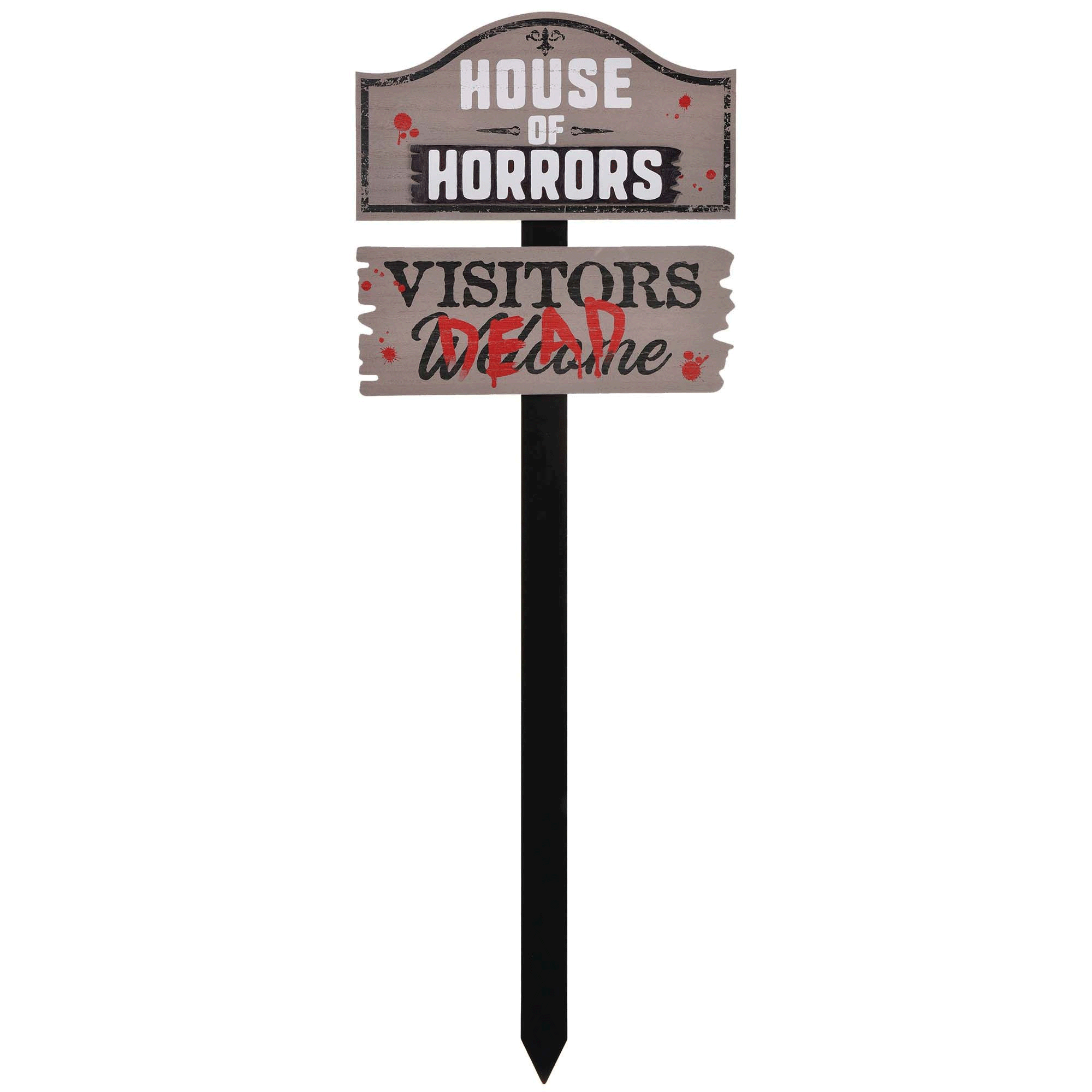 House Of Horrors Halloween Yard Stake - Party Centre