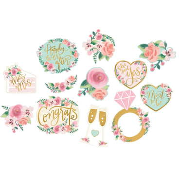 Mint To be Paper Cutouts 12pcs Decorations - Party Centre - Party Centre