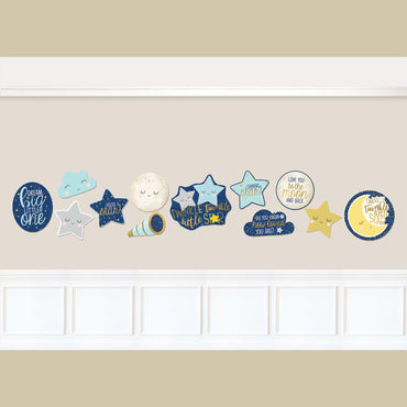 Twinkle Little Star Cutouts 12pcs Decorations - Party Centre - Party Centre