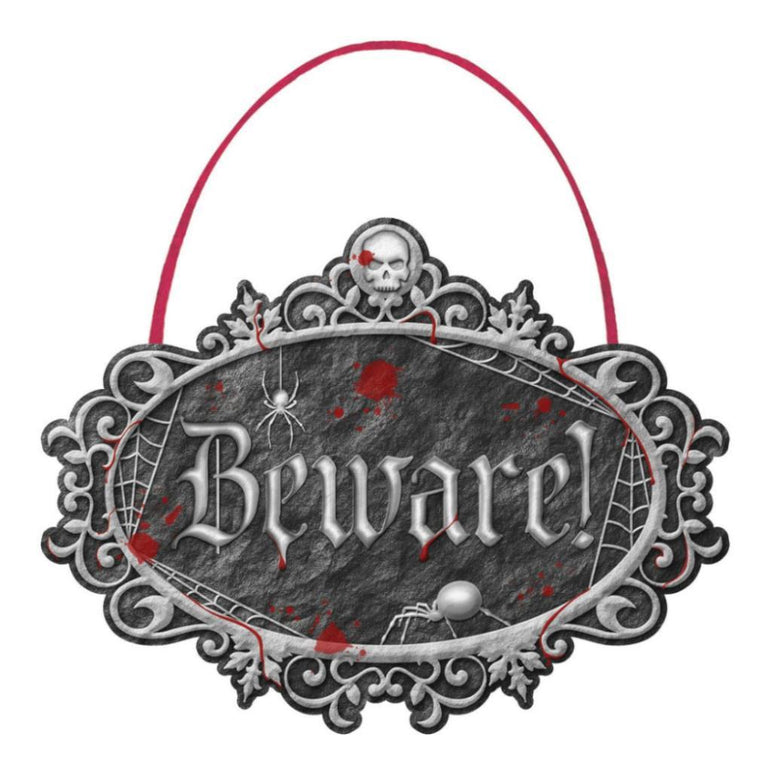 Beware Large Styrofoam Sign Decorations - Party Centre