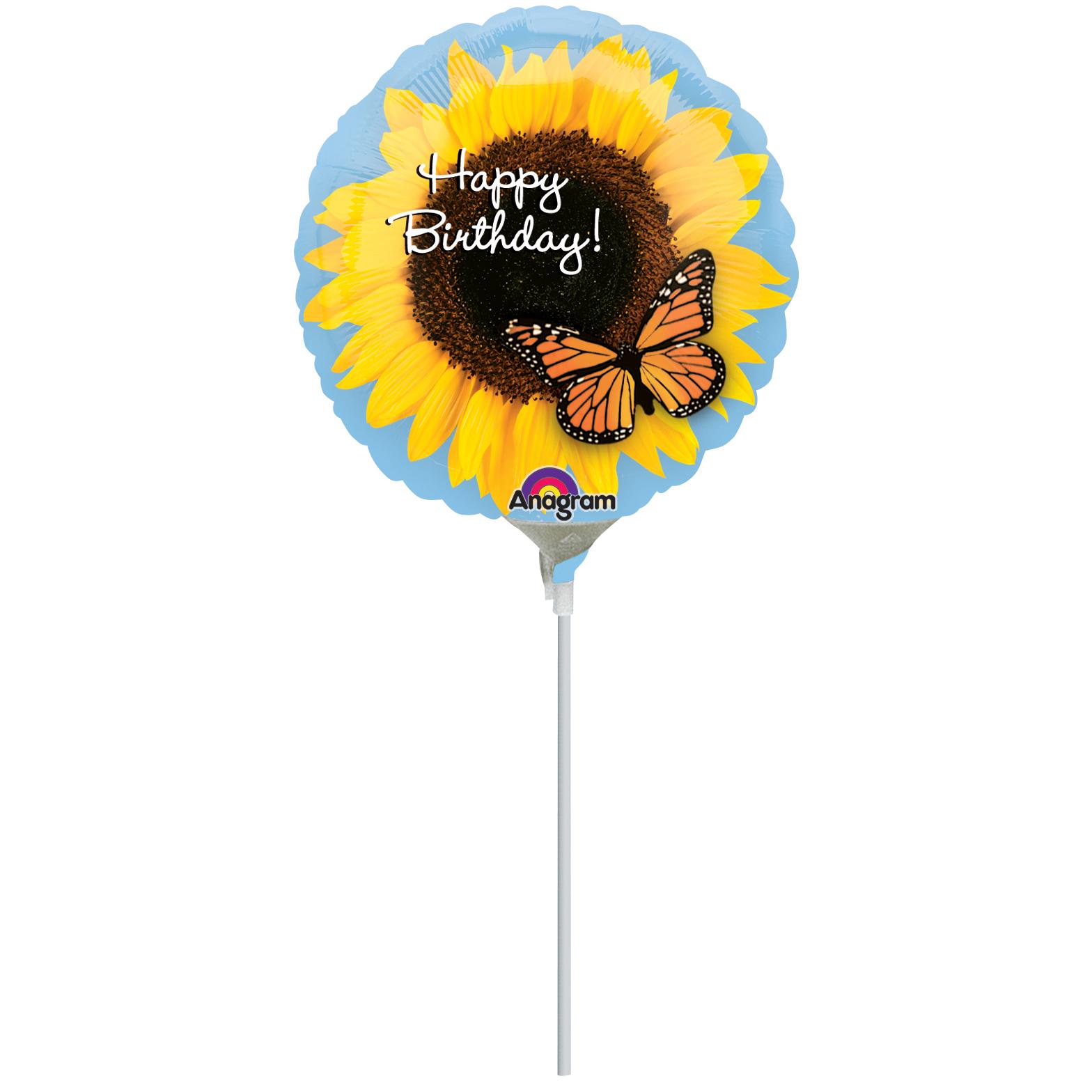 Happy Birthday Sunflower Foil Balloon 9in Balloons & Streamers - Party Centre - Party Centre