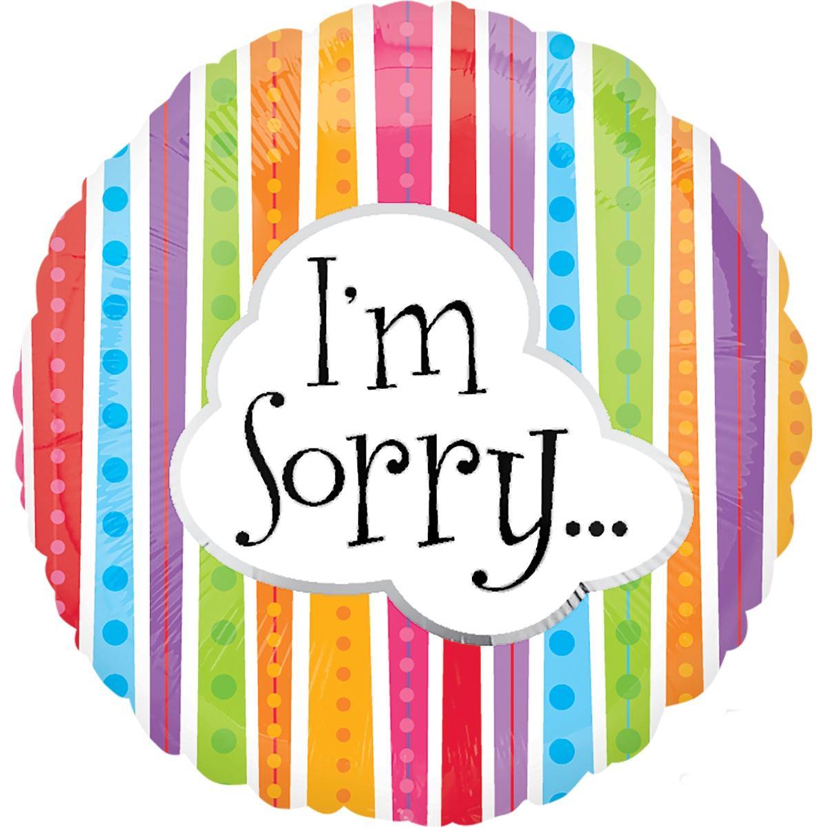 I'm Sorry Colorful Lines Foil Balloon 18in Balloons & Streamers - Party Centre - Party Centre