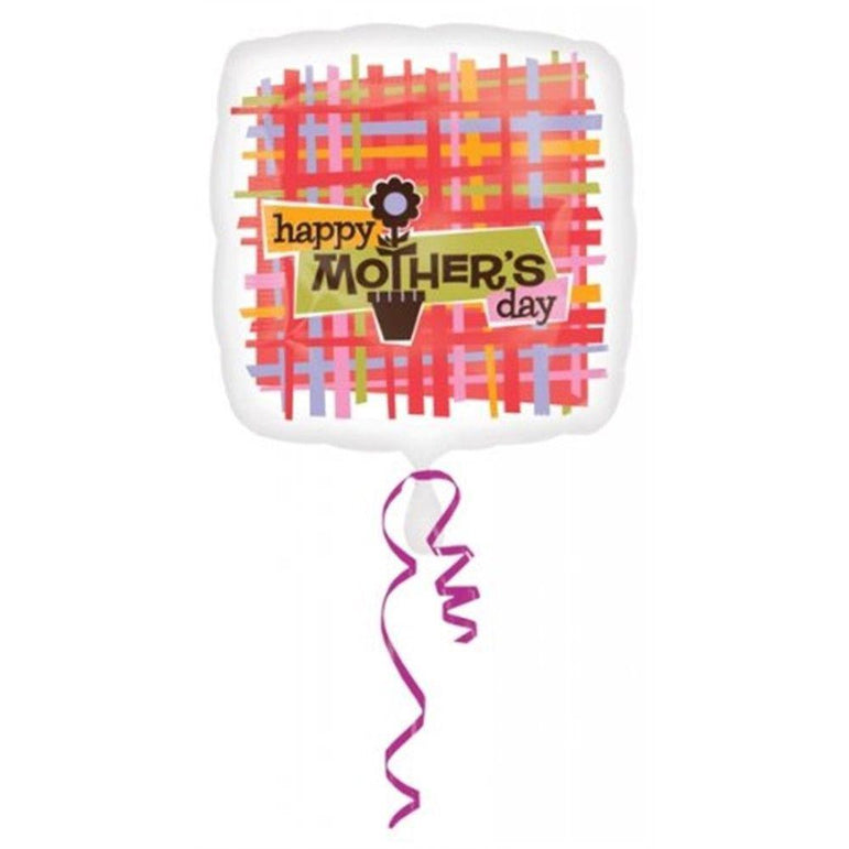 Mother's Day Plaid Foil Balloon 18in Balloons & Streamers - Party Centre