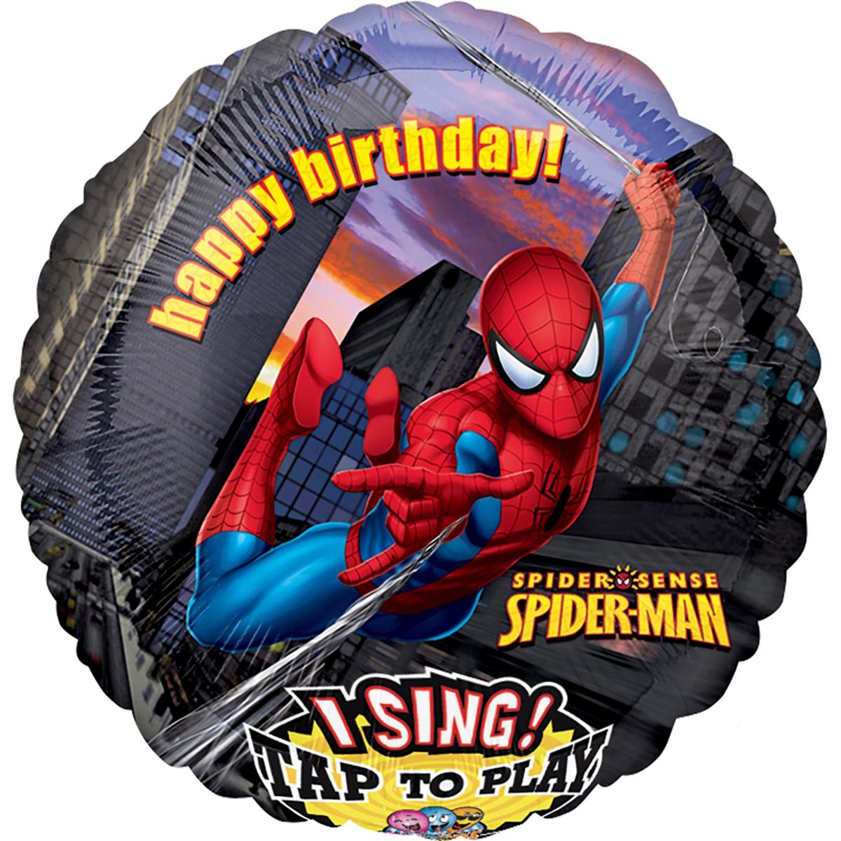 Spider-Man Birthday Singing Balloon 28in Balloons & Streamers - Party Centre - Party Centre