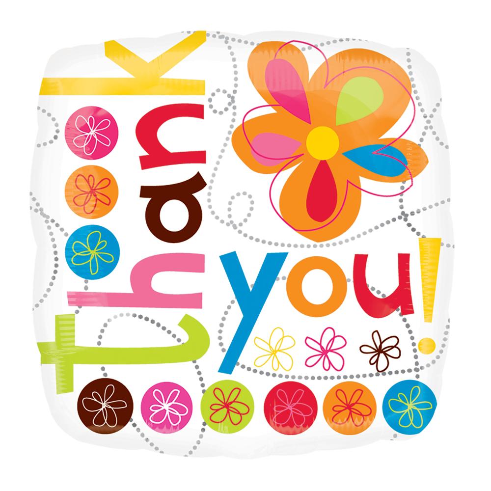 Thank You Colorful Flower Foil Balloon 18in Balloons & Streamers - Party Centre - Party Centre