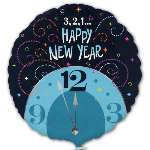 3,2,1 New Year Midnight Clock 18in Foil Balloon Balloons & Streamers - Party Centre - Party Centre