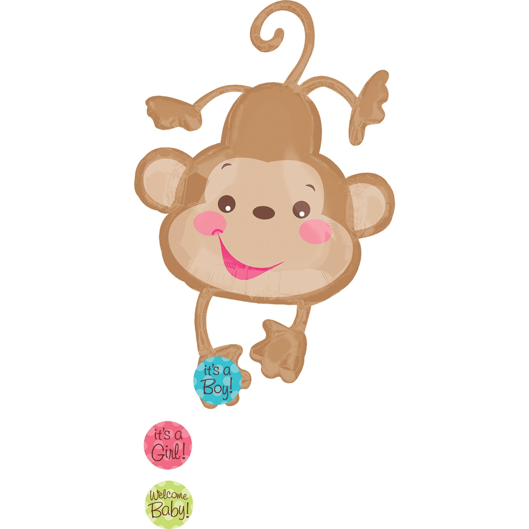 Fisher-Price Baby Monkey SuperShape Balloon 26x40in Balloons & Streamers - Party Centre - Party Centre