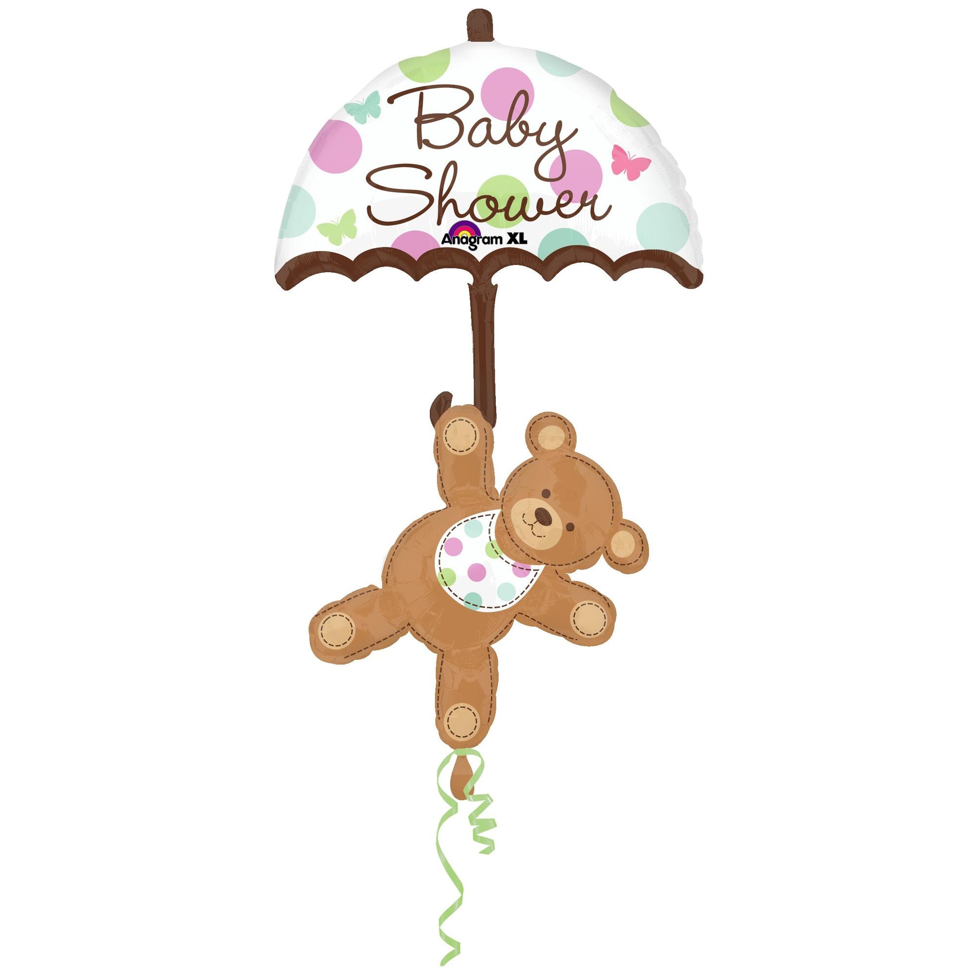 Baby Shower Umbrella And Bear Balloon 24 x 49in Balloons & Streamers - Party Centre - Party Centre