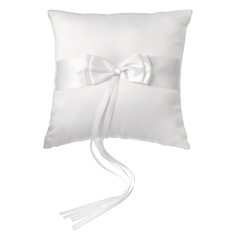White Bow Ring Pillow Decorations - Party Centre - Party Centre
