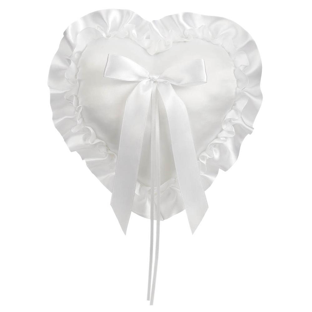White Heart Ring Pillow Decorations - Party Centre - Party Centre