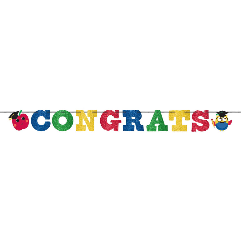 Grad Juvenille Glitter Ribbon Letter Banner Decorations - Party Centre