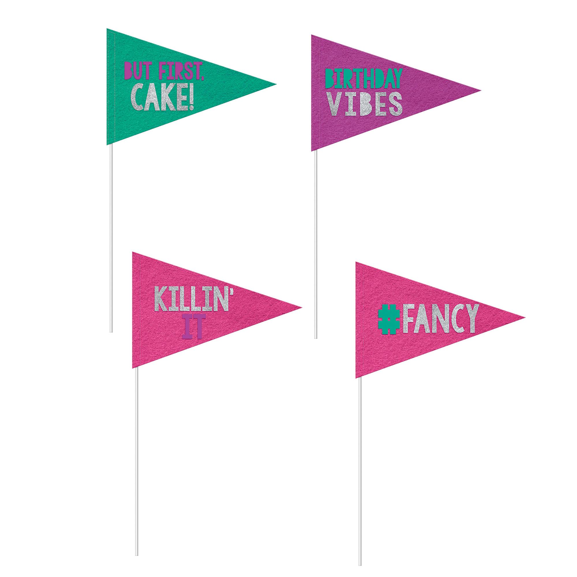 Young and Fab Felt and Glitter Pennant Banner 4pcs Decorations - Party Centre - Party Centre