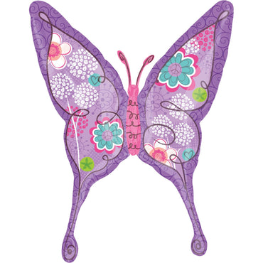 Purple Swallowtail Butterfly Foil Balloon 28 x 37in Balloons & Streamers - Party Centre - Party Centre
