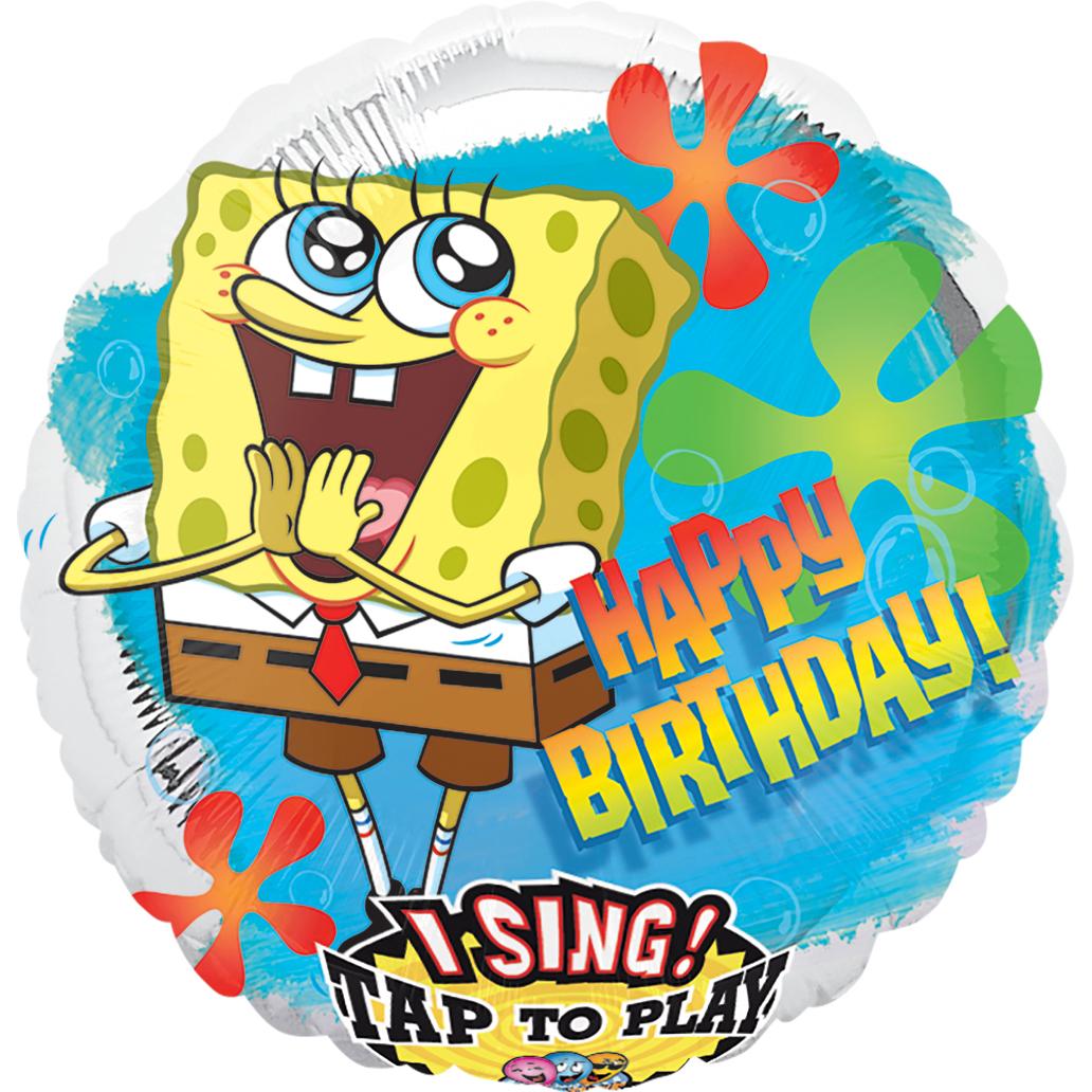 SpongeBob Birthday Singing Balloon 28in Balloons & Streamers - Party Centre - Party Centre
