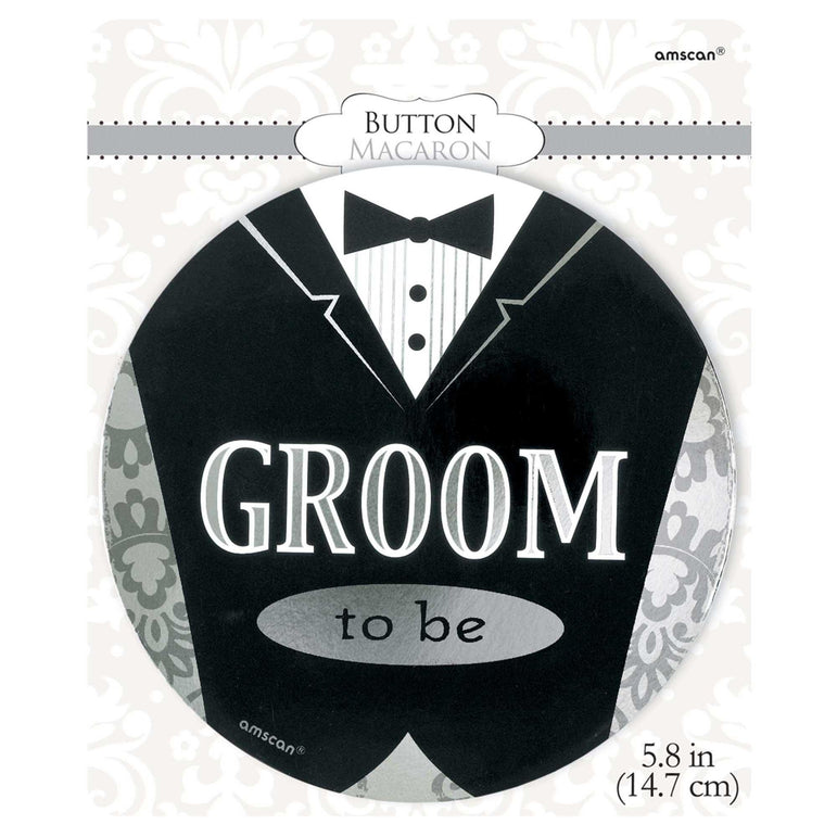 Groom Jumbo Button 6in Party Accessories - Party Centre