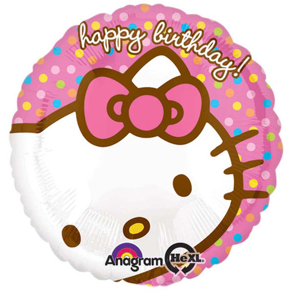 Hello Kitty Happy Birthday Foil Balloon 18in Balloons & Streamers - Party Centre - Party Centre