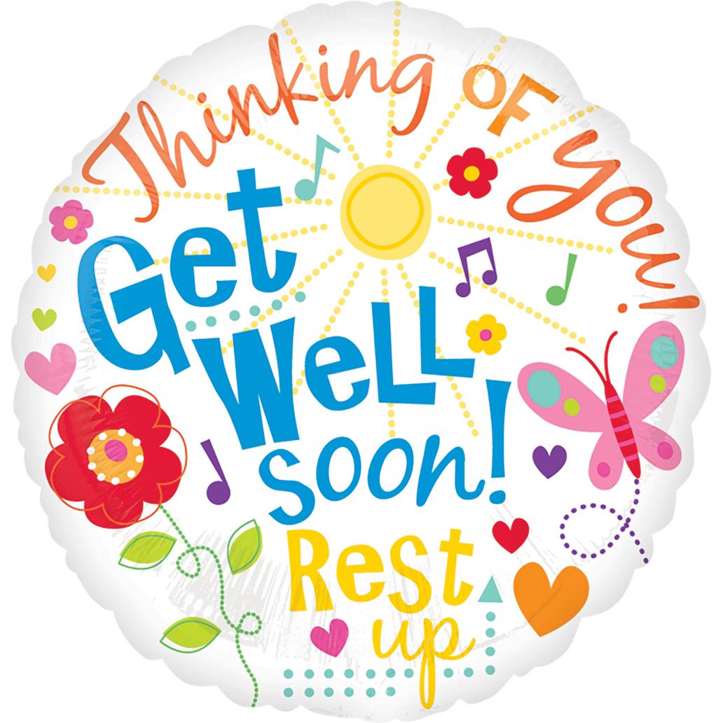 Get Well Message Foil Balloon 18in Balloons & Streamers - Party Centre - Party Centre