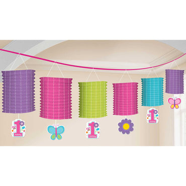 Sweet Birthday Girl Paper Lantern Garland 12ft Decorations - Party Centre - Party Centre