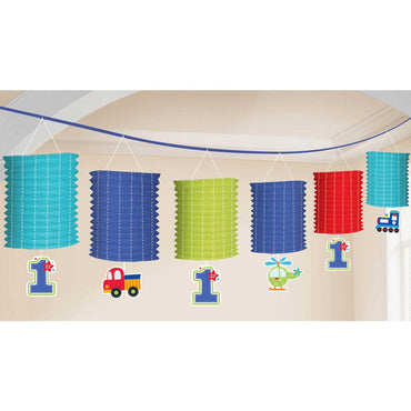All Aboard Birthday Paper Lantern Garland 12ft Decorations - Party Centre - Party Centre