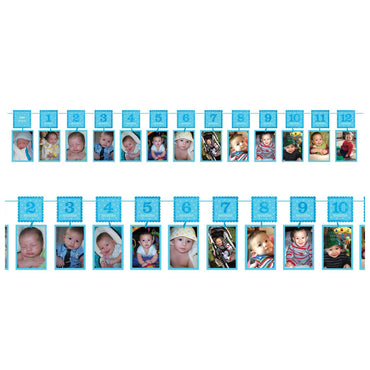 1st Birthday Boy Photo Garland Banner Decorations - Party Centre - Party Centre