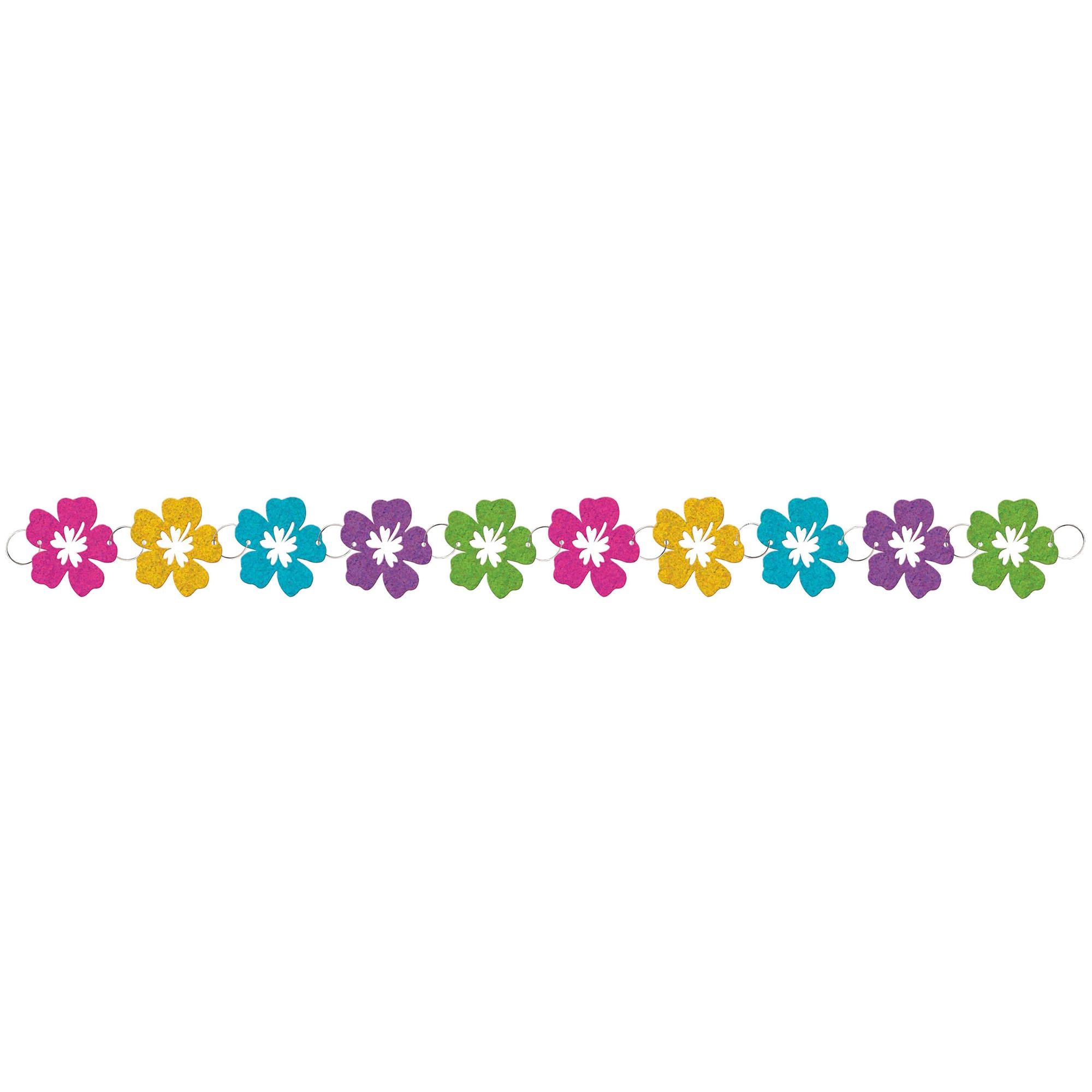 Hibiscus Prismatic Ring Garland 9ft Decorations - Party Centre - Party Centre