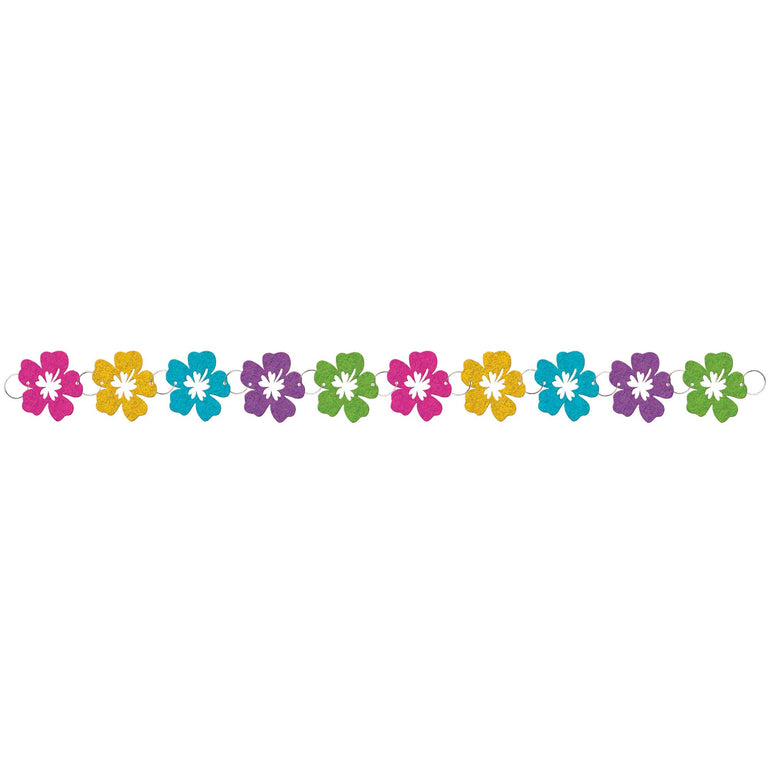 Hibiscus Prismatic Ring Garland 9ft Decorations - Party Centre