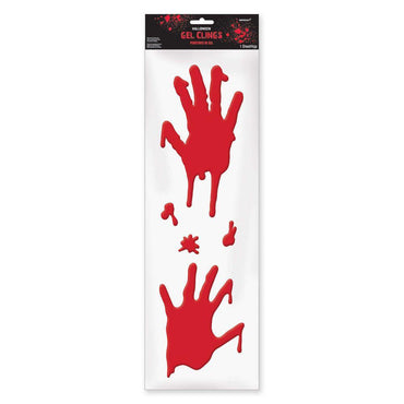Asylum Bloody Hands Gel Clings Decorations - Party Centre - Party Centre