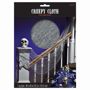 Halloween Gray Creepy Cloth 60in x 30in Decorations - Party Centre - Party Centre