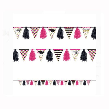 Gold Confetti Grad Tassel Garland Decorations - Party Centre - Party Centre