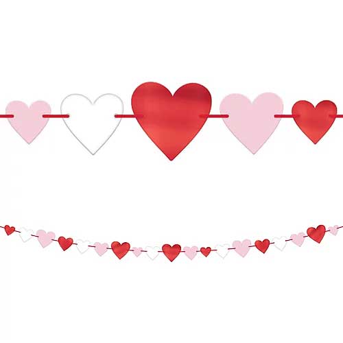Heart Garland Foil, Paper & Ribbon - Party Centre