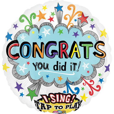 Congrats Singing Balloon Balloons & Streamers - Party Centre - Party Centre