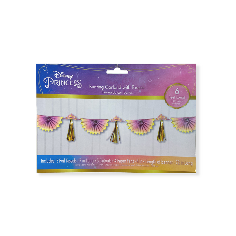 إكليل زينة من قماش الرايات مع شراشيب فويل من مجموعة ونس أبون ا تايم