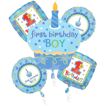 Sweet Little Cupcake Boy Bouquet Balloons & Streamers - Party Centre - Party Centre