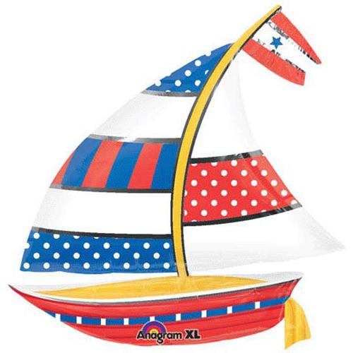 Nautical Sailboat Foil Balloon 28 x 30in Balloons & Streamers - Party Centre - Party Centre