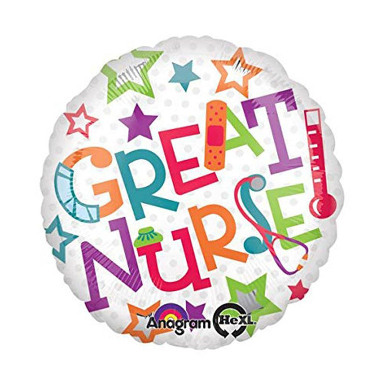 Great Nurse Foil Balloon 45cm Balloons & Streamers - Party Centre