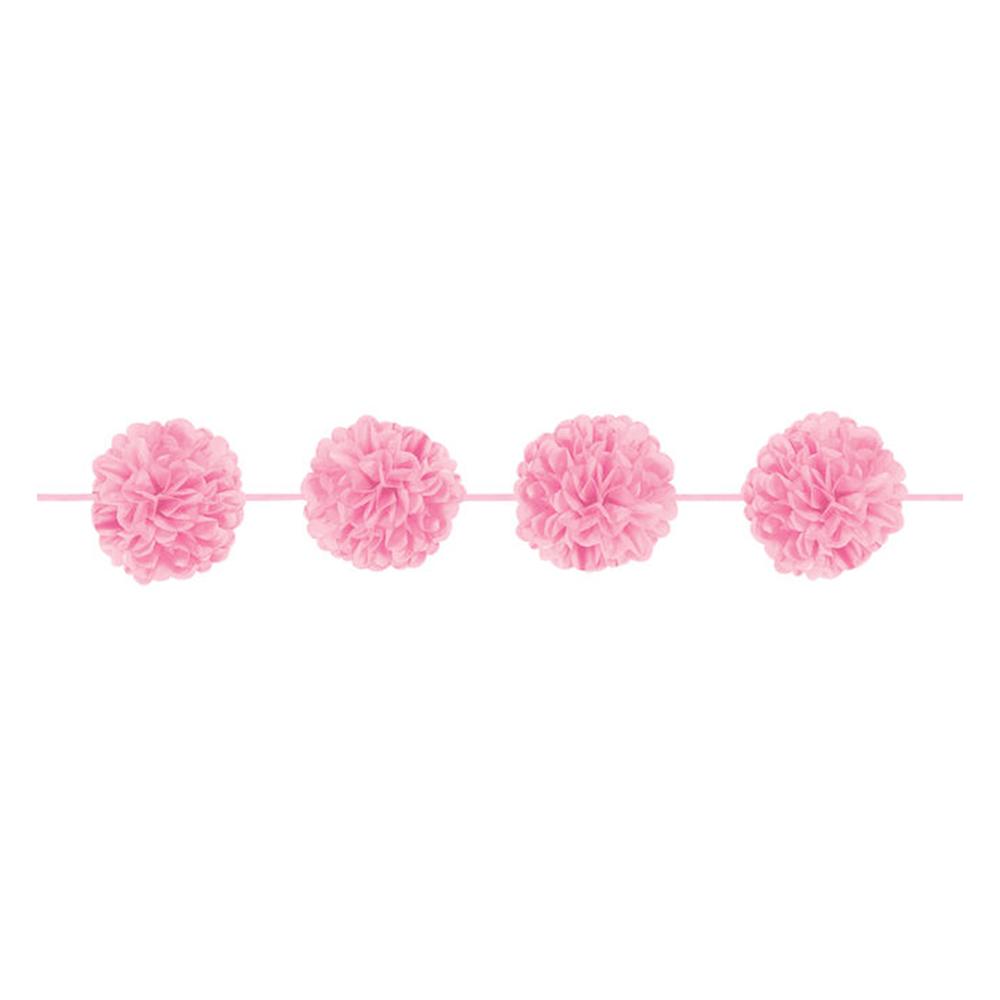 New Pink Fluffy Paper Garland 12ft Decorations - Party Centre - Party Centre