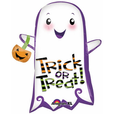 Ghost With Pumpkin Supershape Balloon 28in Balloons & Streamers - Party Centre - Party Centre