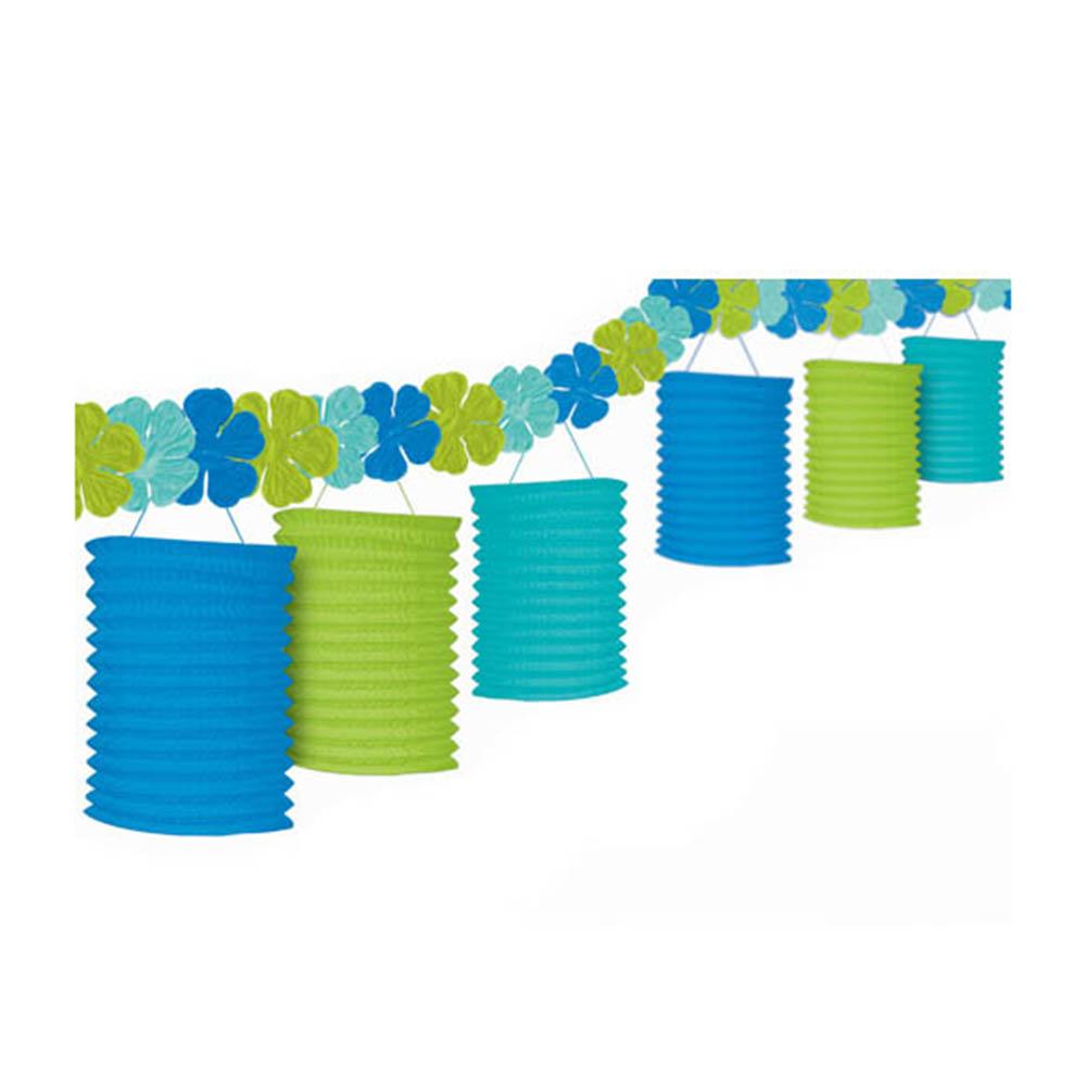 Floral Paradise Cool with Flowers Lantern Garland 10ft Decorations - Party Centre - Party Centre